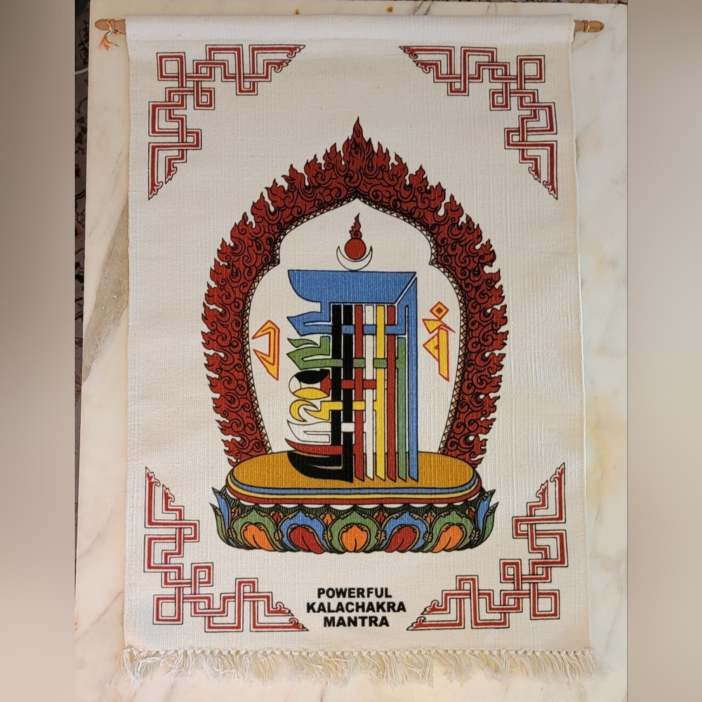 Tibetan Multicolor Wall Hanging with Mantra Design